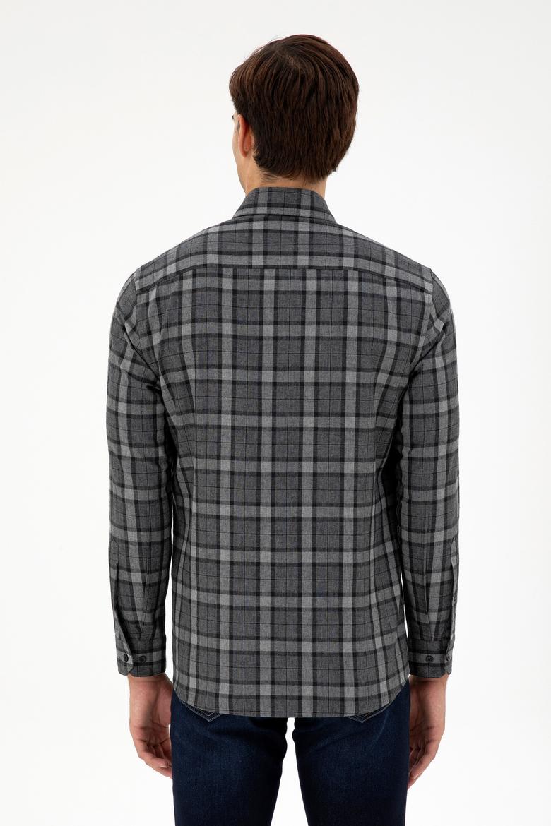Erkek Antrasit Uzun Kollu Gömlek - 50296616001