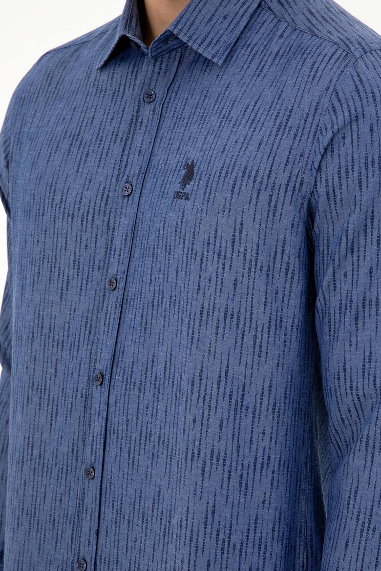 Erkek Lacivert Uzun Kollu Gömlek - 50296864009