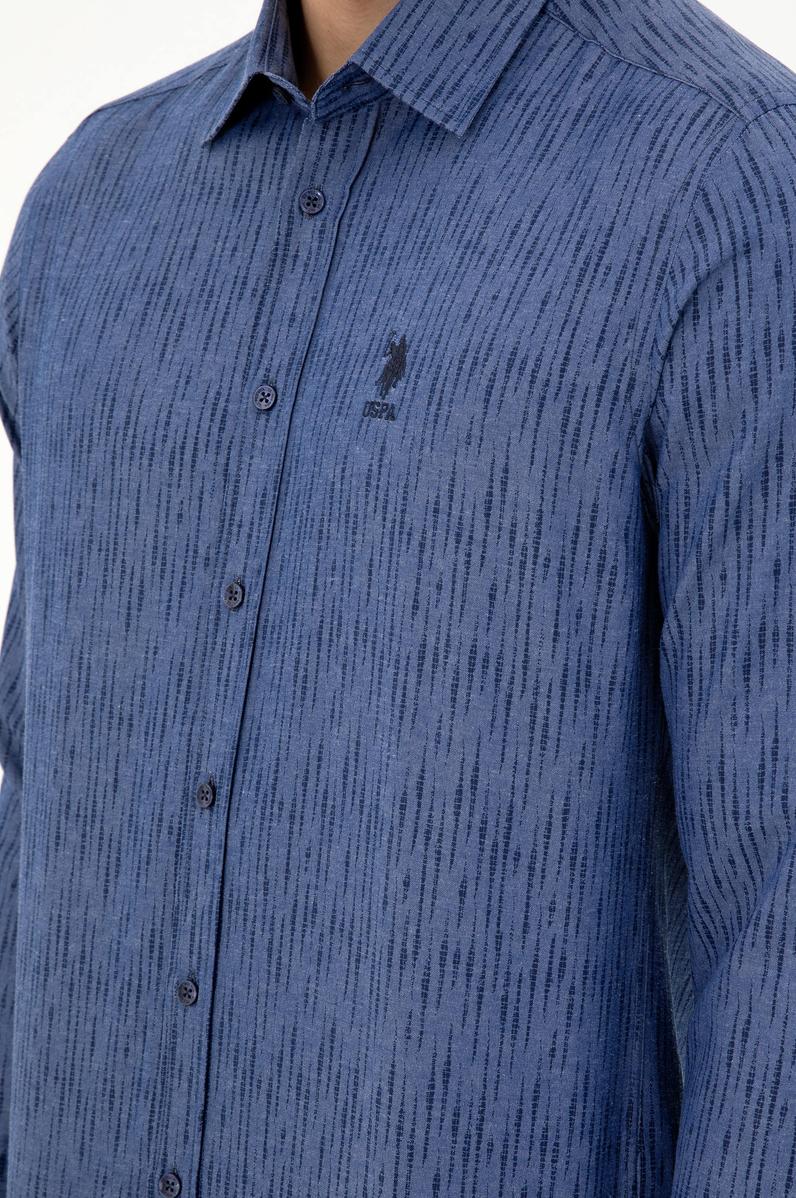 Erkek Lacivert Uzun Kollu Gömlek