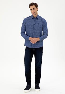 Erkek Lacivert Uzun Kollu Gömlek - 50296864009