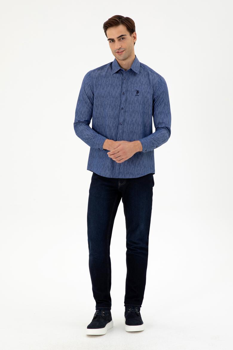 Erkek Lacivert Uzun Kollu Gömlek - 50296864009