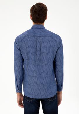 Erkek Lacivert Uzun Kollu Gömlek - 50296864009