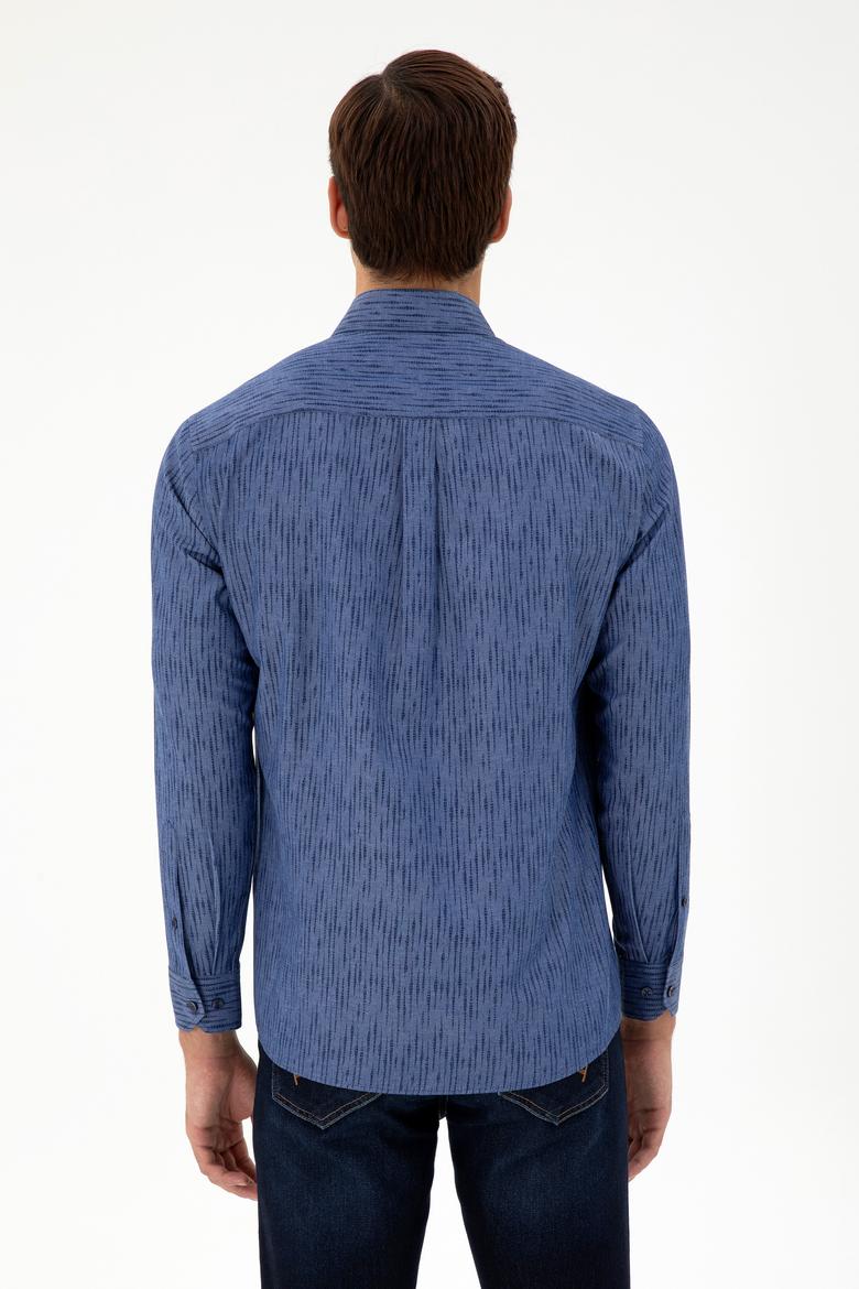 Erkek Lacivert Uzun Kollu Gömlek - 50296864009