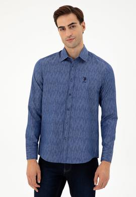 Erkek Lacivert Uzun Kollu Gömlek - 50296864009