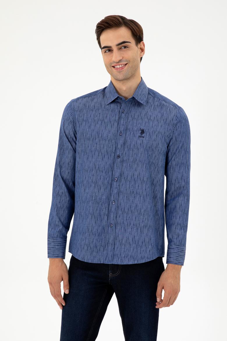 Erkek Lacivert Uzun Kollu Gömlek