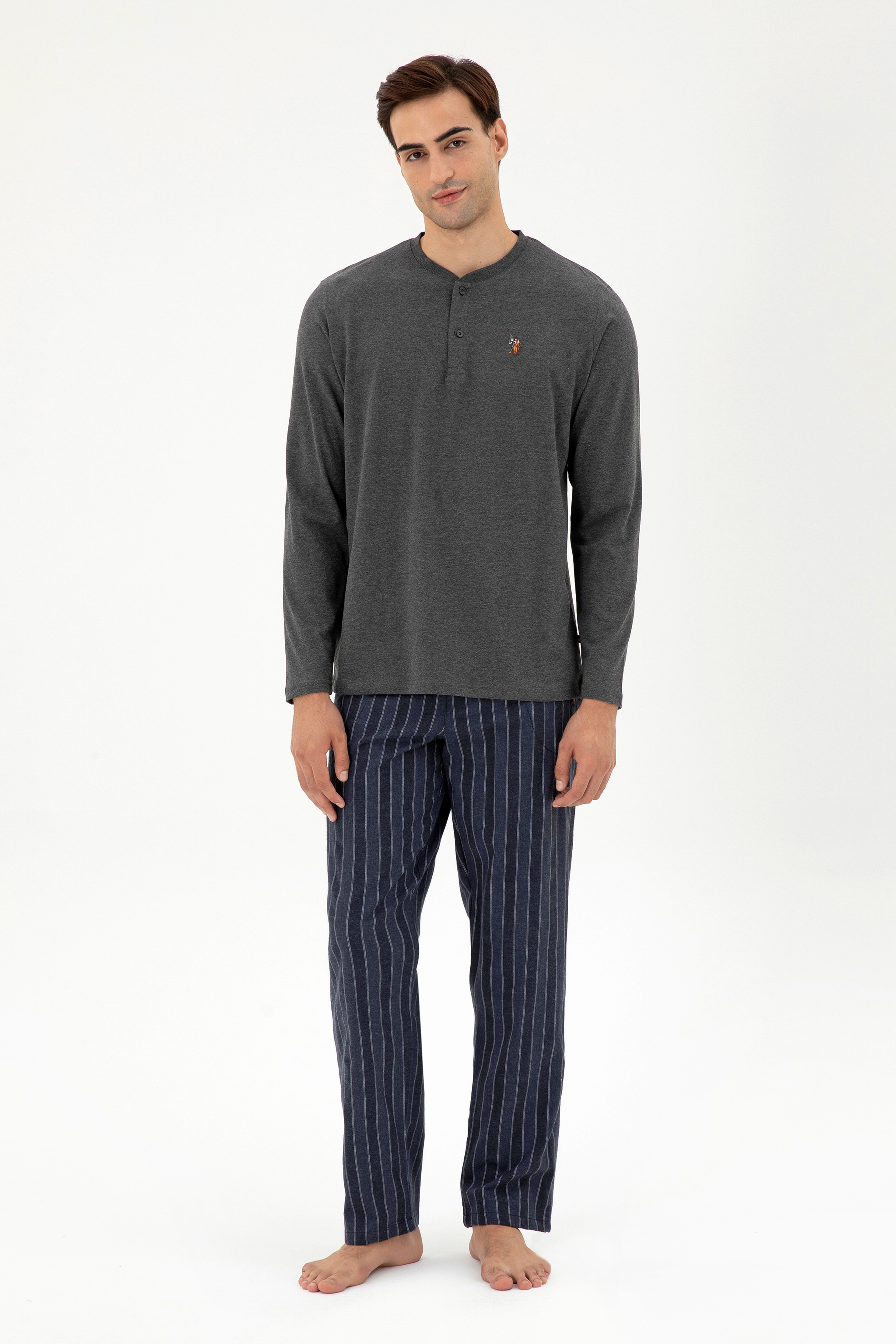 Erkek Antrasit Melanj Pijama Takımı - Image 2
