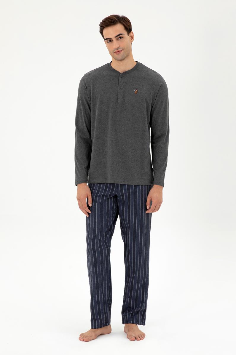 Erkek Antrasit Melanj Pijama Takımı