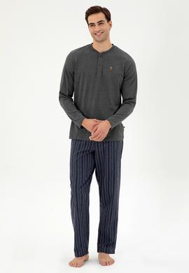Erkek Antrasit Melanj Pijama Takımı - 50301730006