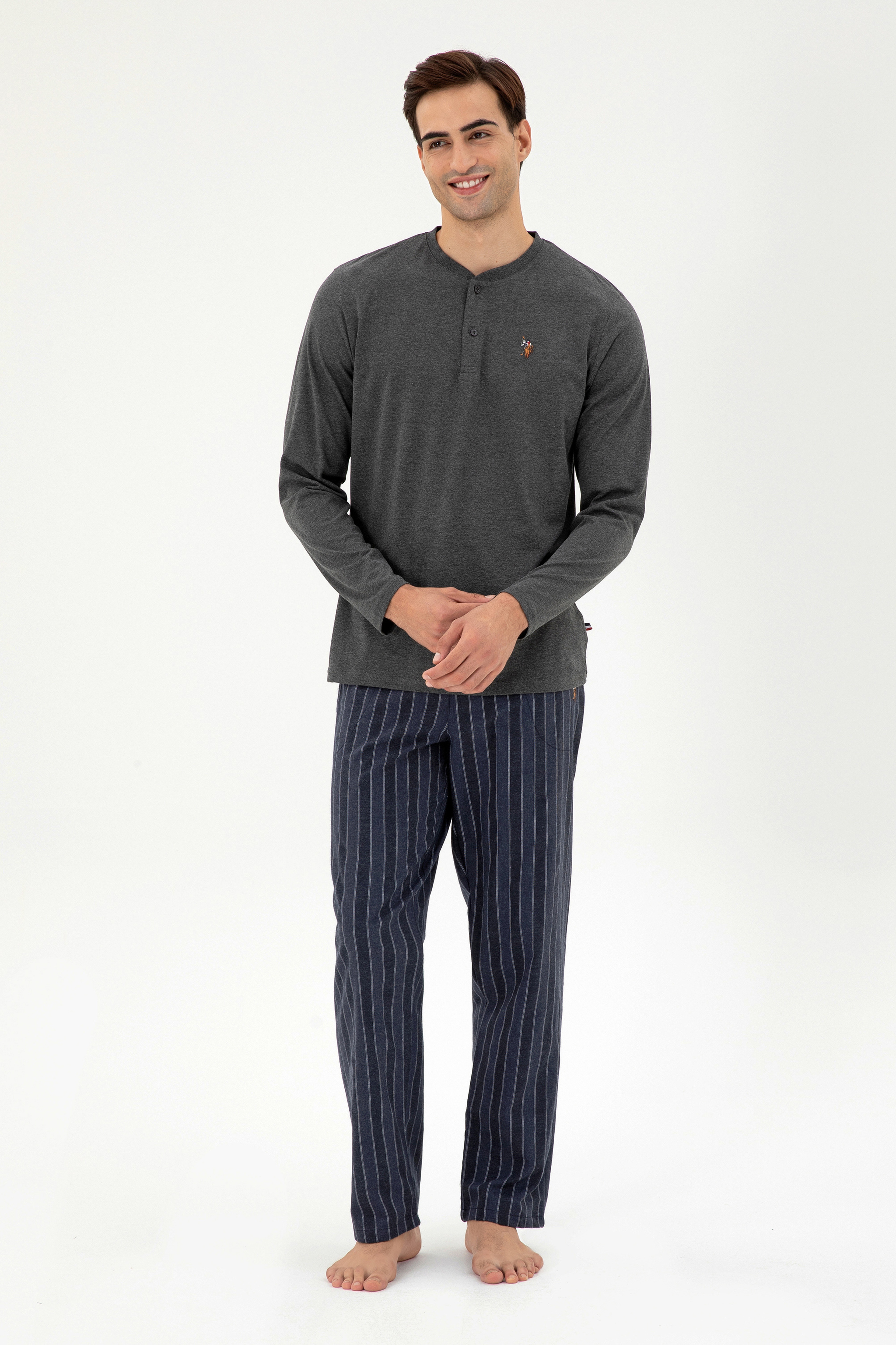 Erkek Antrasit Melanj Pijama Takımı - Image 1