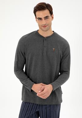 Erkek Antrasit Melanj Pijama Takımı - 50301730006