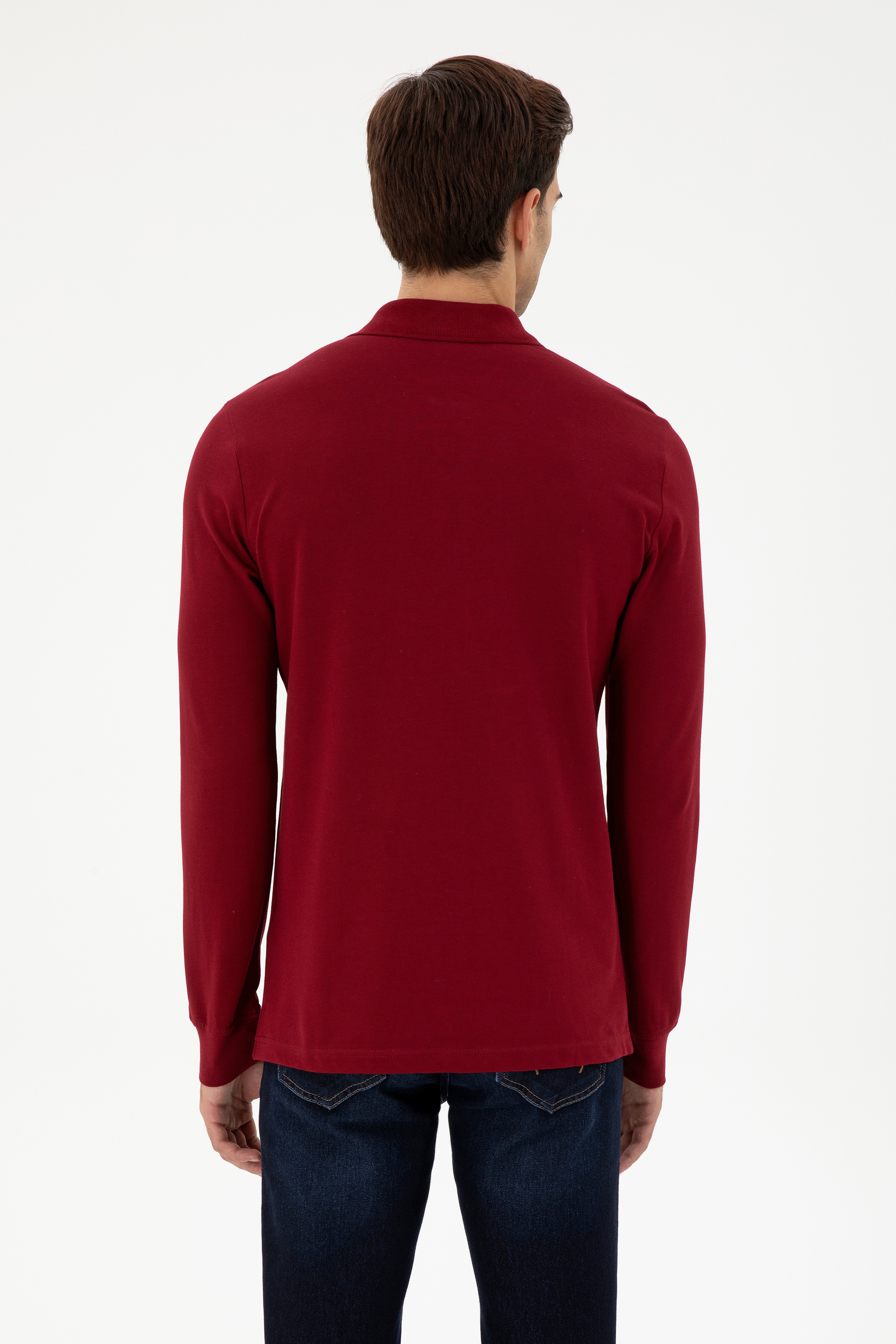 Erkek Bordo Basic Sweatshirt