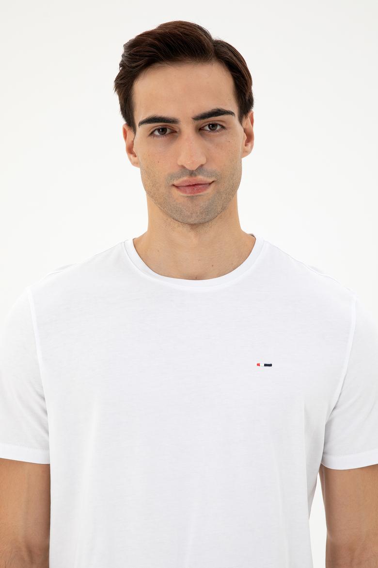 Erkek Beyaz Basic Tişört - 50297445006