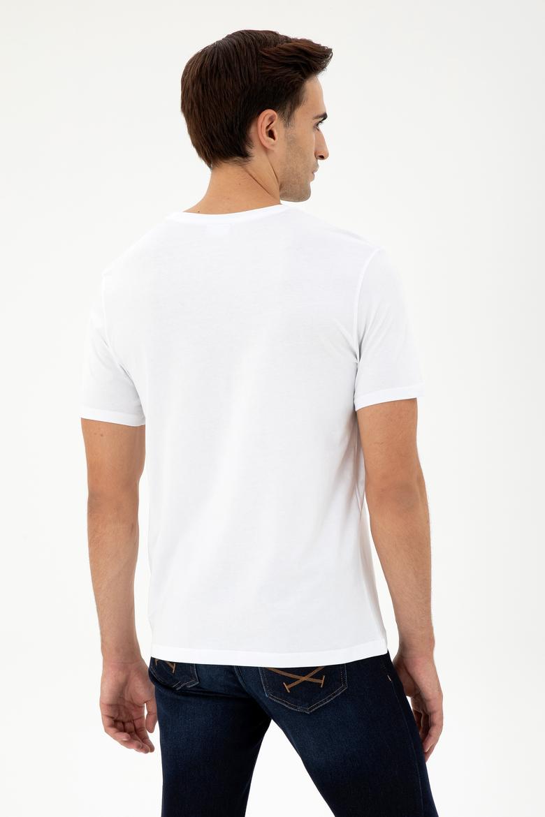 Erkek Beyaz Basic Tişört - 50297445006