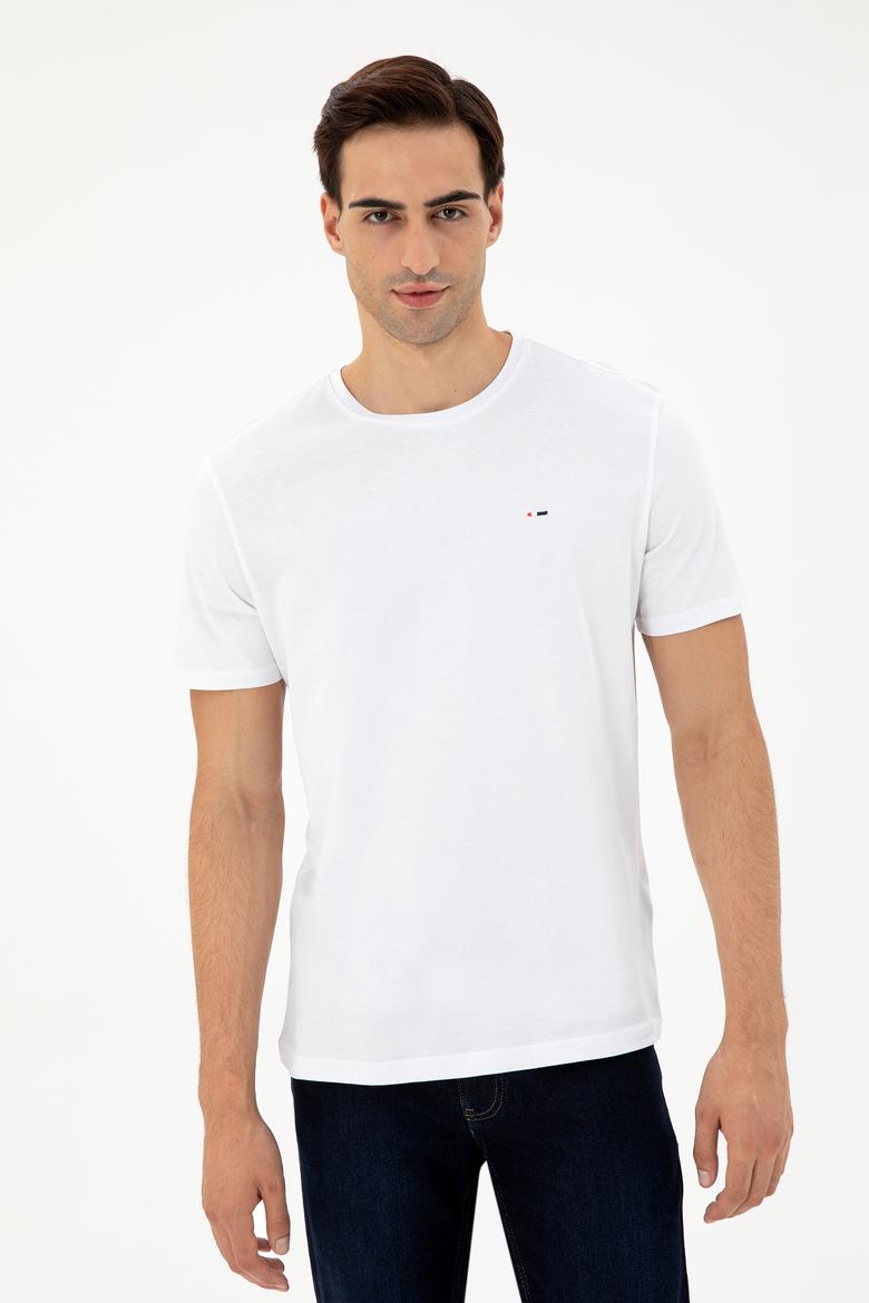 Erkek Beyaz Basic Tişört - 50297445006