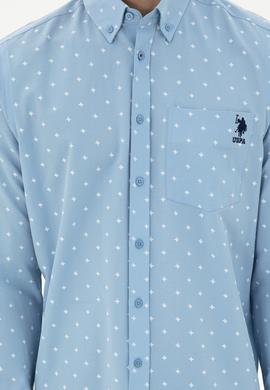 Erkek Açık Mavi Regular Fit Cepli Gömlek - 50296606024