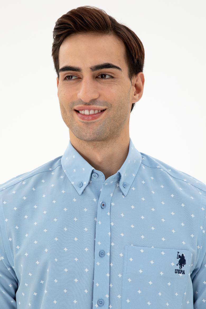 Erkek Açık Mavi Regular Fit Cepli Gömlek - 50296606024