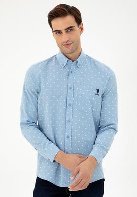 Erkek Açık Mavi Regular Fit Cepli Gömlek - 50296606024