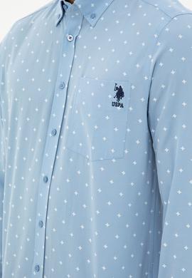 Erkek Açık Mavi Regular Fit Cepli Gömlek - 50296606024