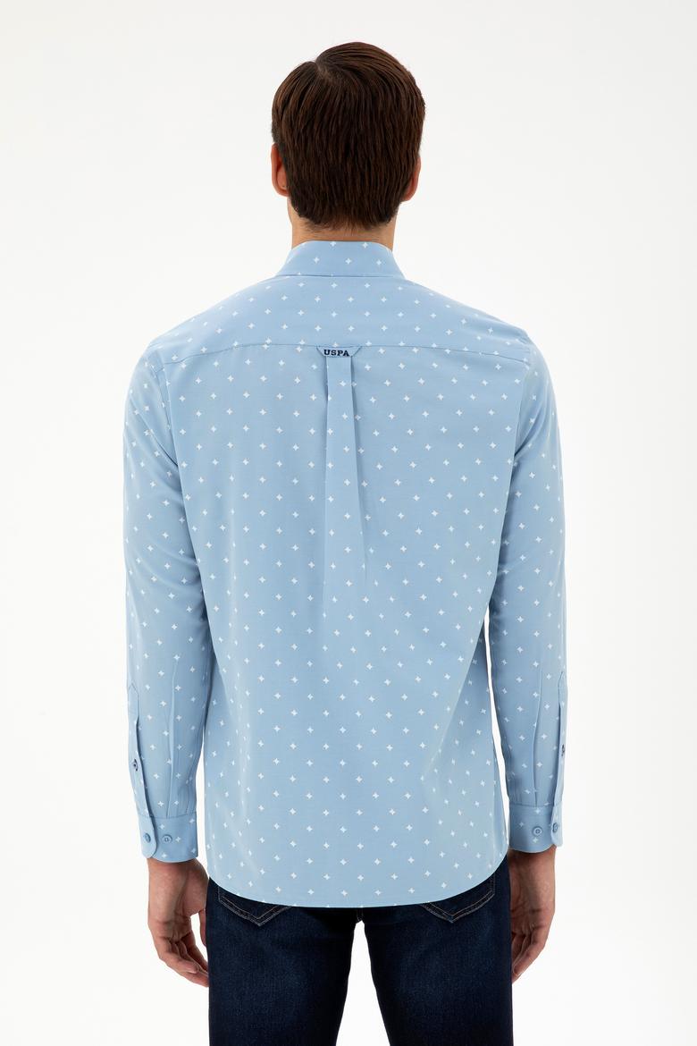 Erkek Açık Mavi Regular Fit Cepli Gömlek - 50296606024