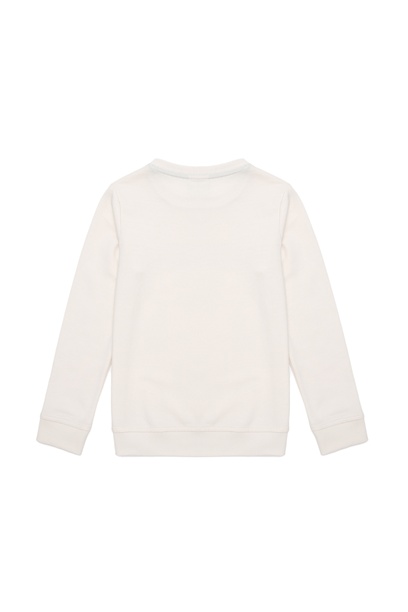Erkek Çocuk Krem Bisiklet Yaka Sweatshirt
