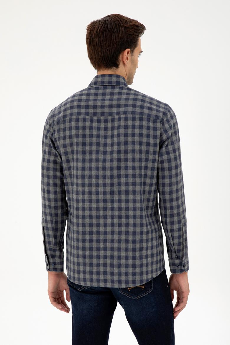 Erkek Antrasit Uzun Kollu Gömlek - 50296607009