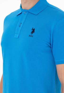 Erkek Slim Fit Polo Yaka Saks Basic Tişört - 50284633086