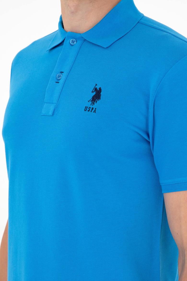 Erkek Slim Fit Polo Yaka Saks Basic Tişört - 50284633086