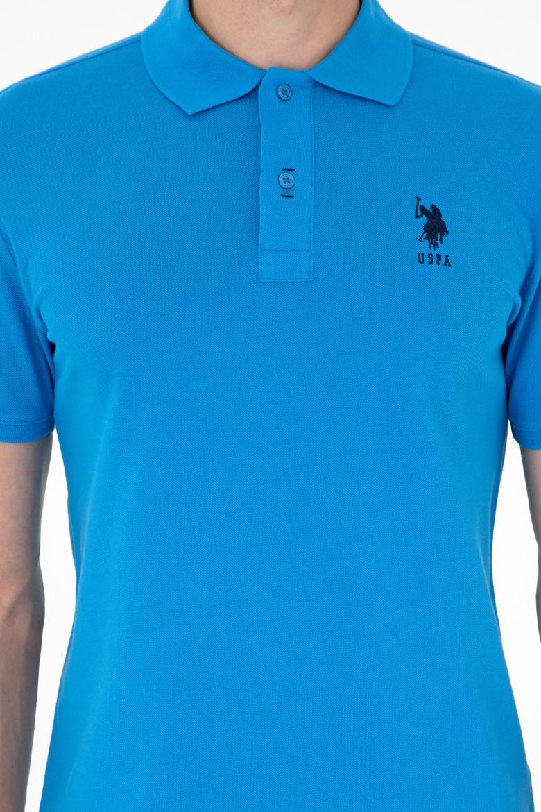 Erkek Slim Fit Polo Yaka Saks Basic Tişört - 50284633086