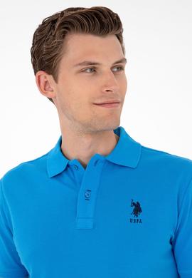 Erkek Slim Fit Polo Yaka Saks Basic Tişört - 50284633086
