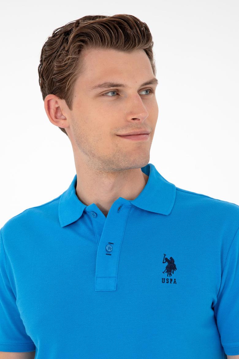 Erkek Slim Fit Polo Yaka Saks Basic Tişört - 50284633086