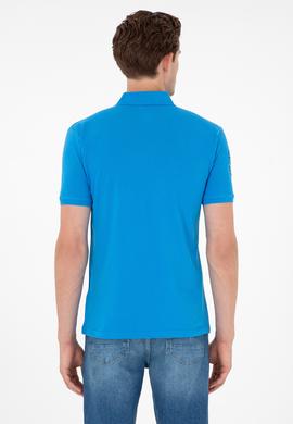 Erkek Slim Fit Polo Yaka Saks Basic Tişört - 50284633086