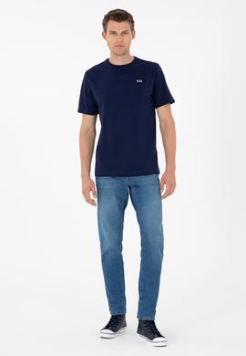 Erkek Lacivert Basic Tişört - 50284640038