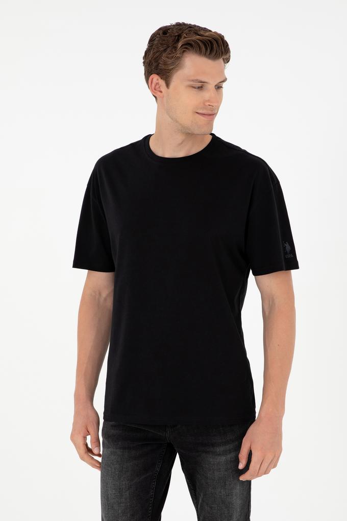 Siyah Bisiklet Yaka Oversize Tişört