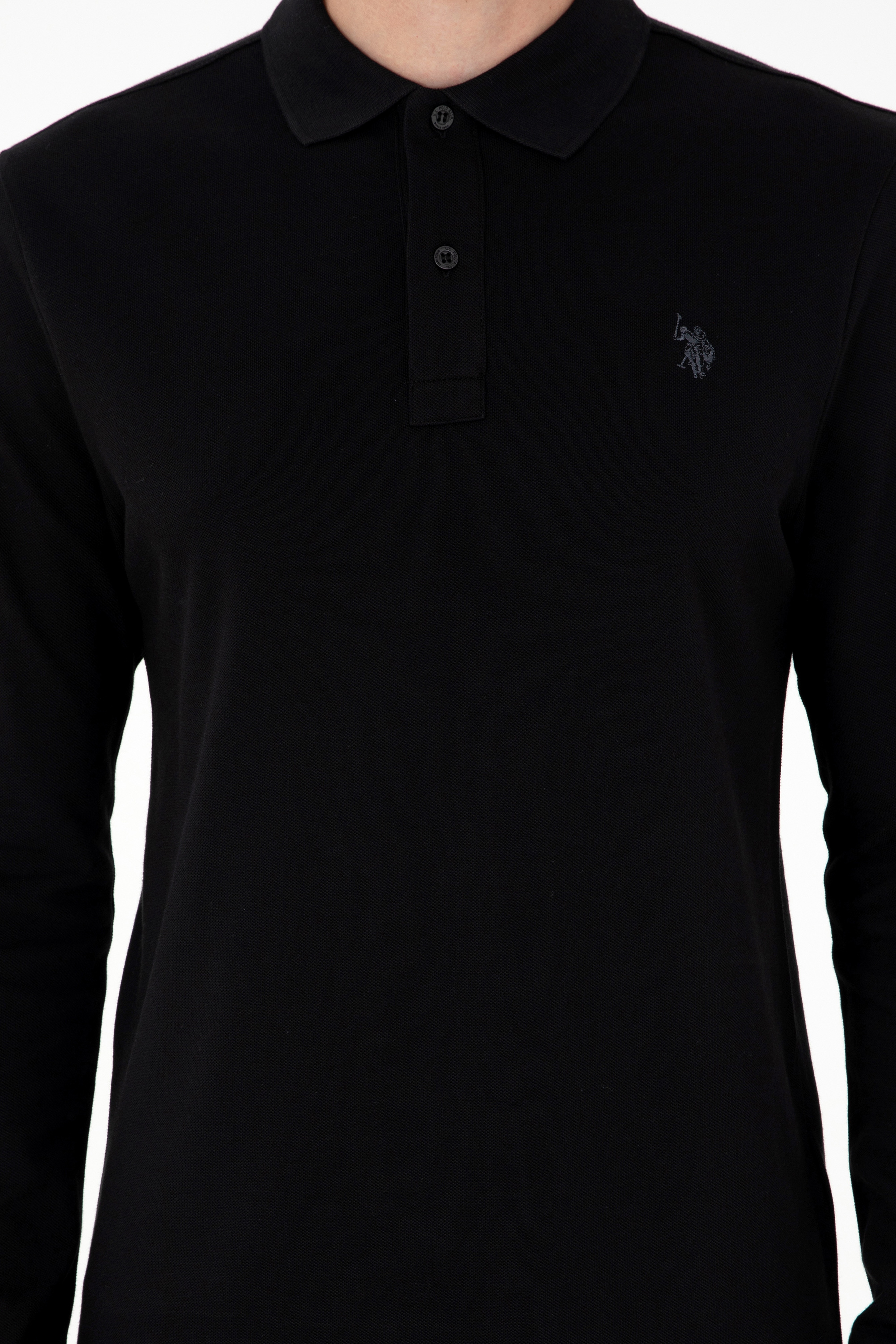 Erkek Siyah Basic Sweatshirt - Image 6