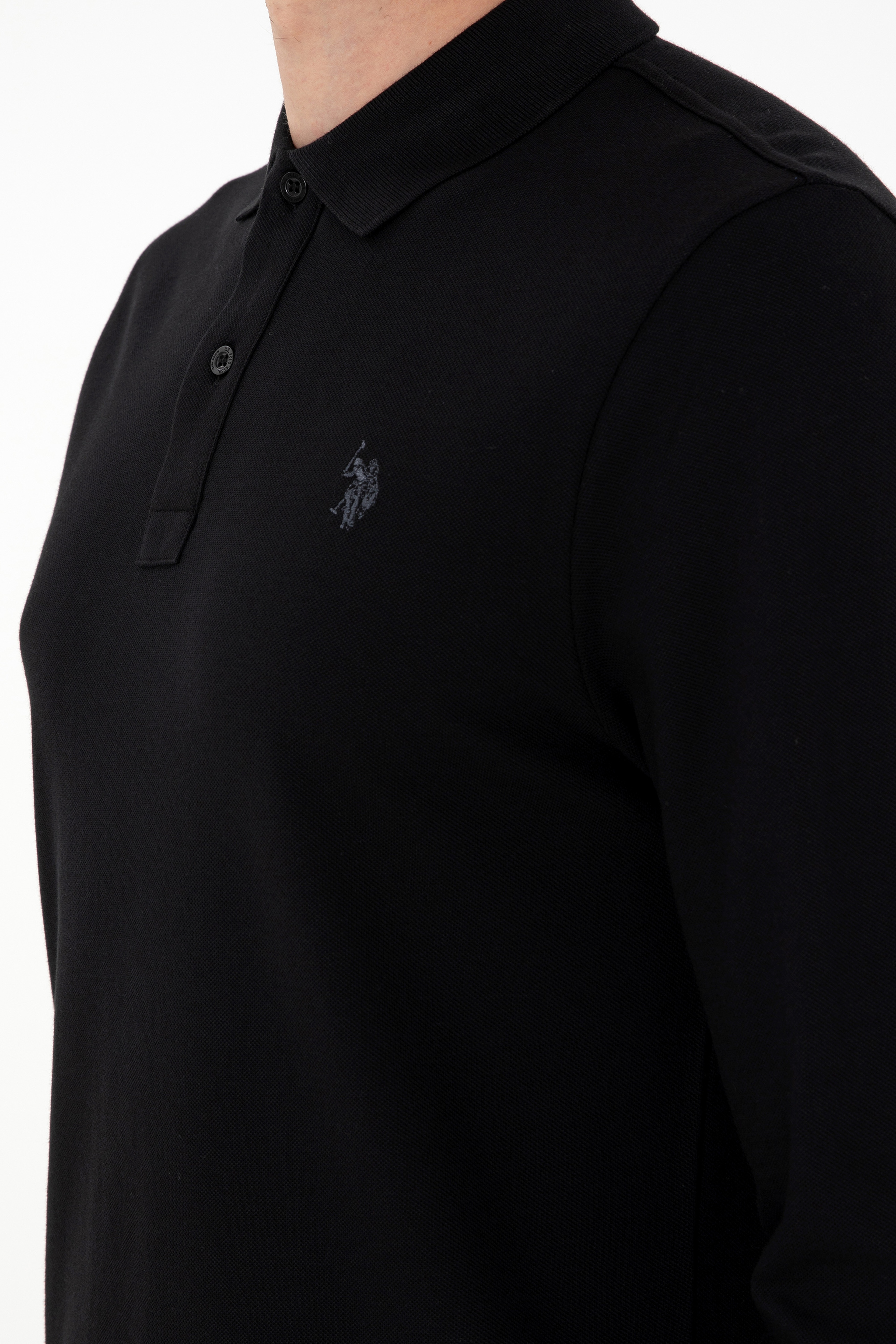Erkek Siyah Basic Sweatshirt - Image 7