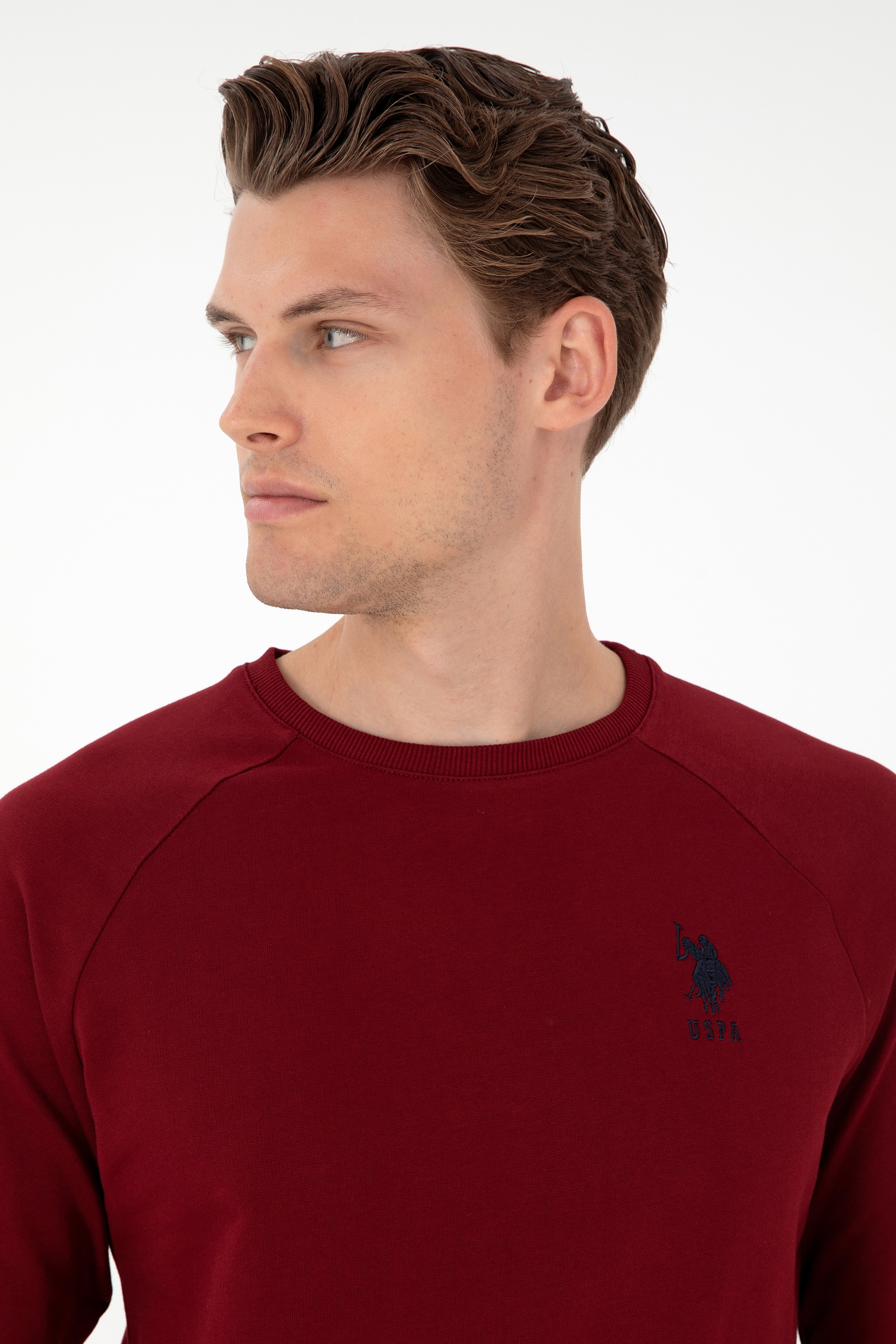 Erkek Bordo Basic Sweatshirt