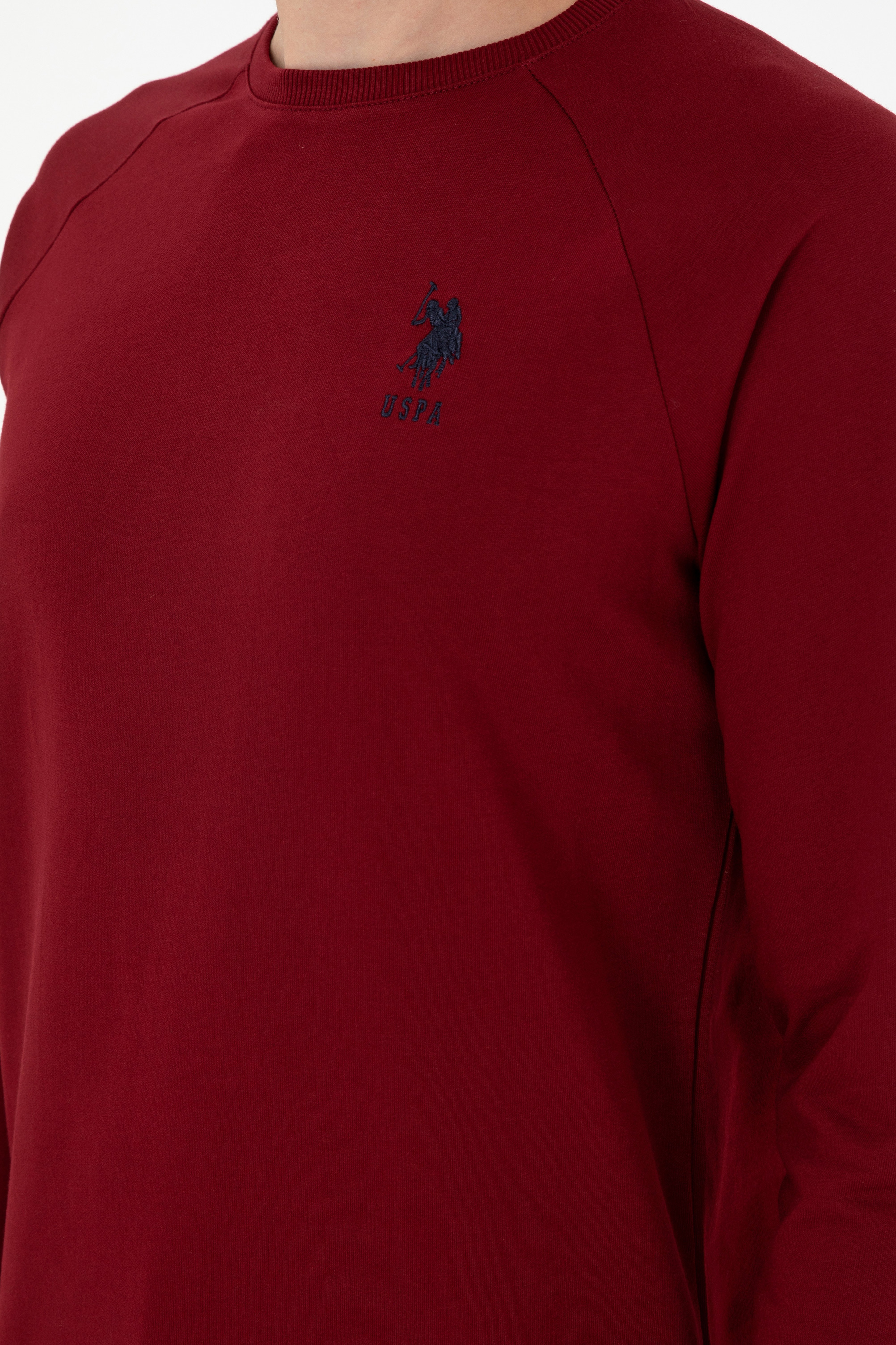 Erkek Bordo Basic Sweatshirt - Image 7