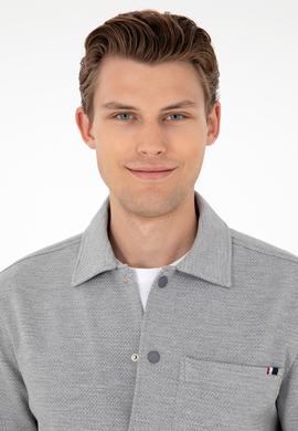 Erkek Açık Gri Örme Gömlek - 50299652001