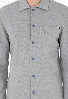 Erkek Açık Gri Örme Gömlek - 50299652001