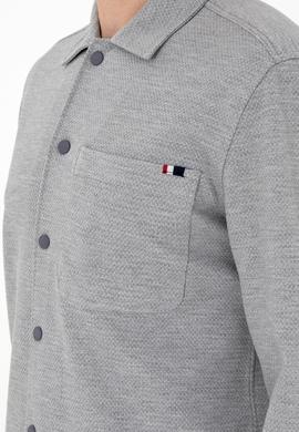 Erkek Açık Gri Örme Gömlek - 50299652001