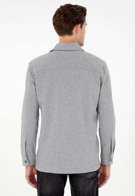 Erkek Açık Gri Örme Gömlek - 50299652001