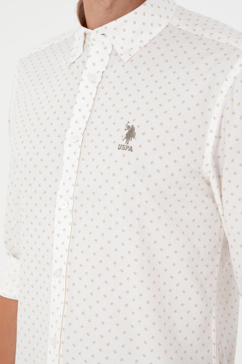 Erkek Açık Haki Uzun Kollu Gömlek