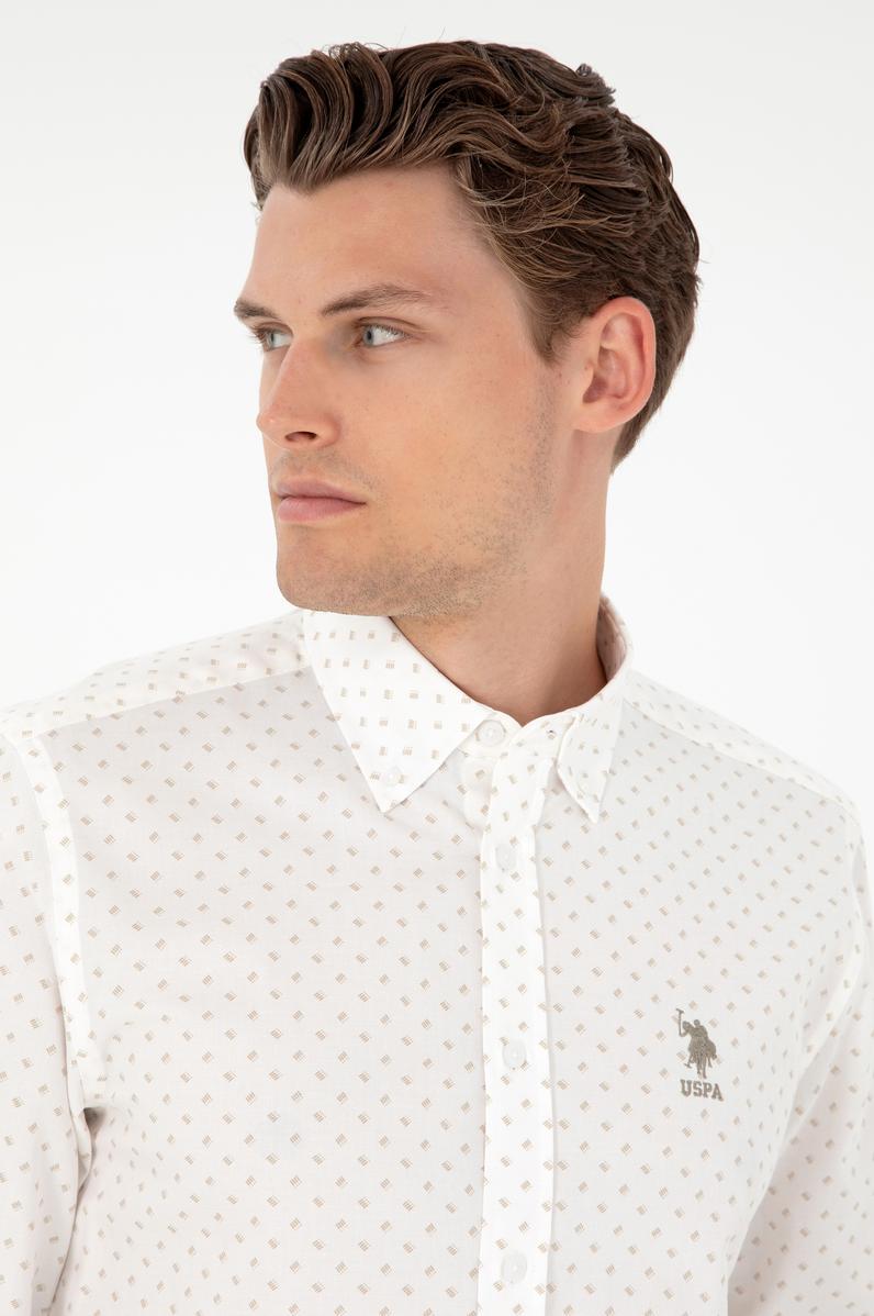 Erkek Açık Haki Uzun Kollu Gömlek