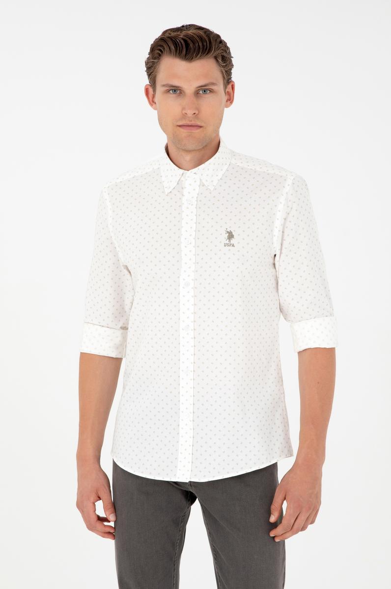 Erkek Açık Haki Uzun Kollu Gömlek