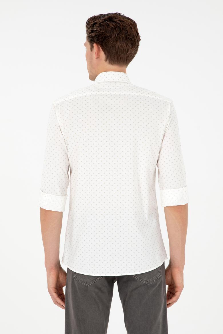 Erkek Açık Haki Uzun Kollu Gömlek - 50292113014