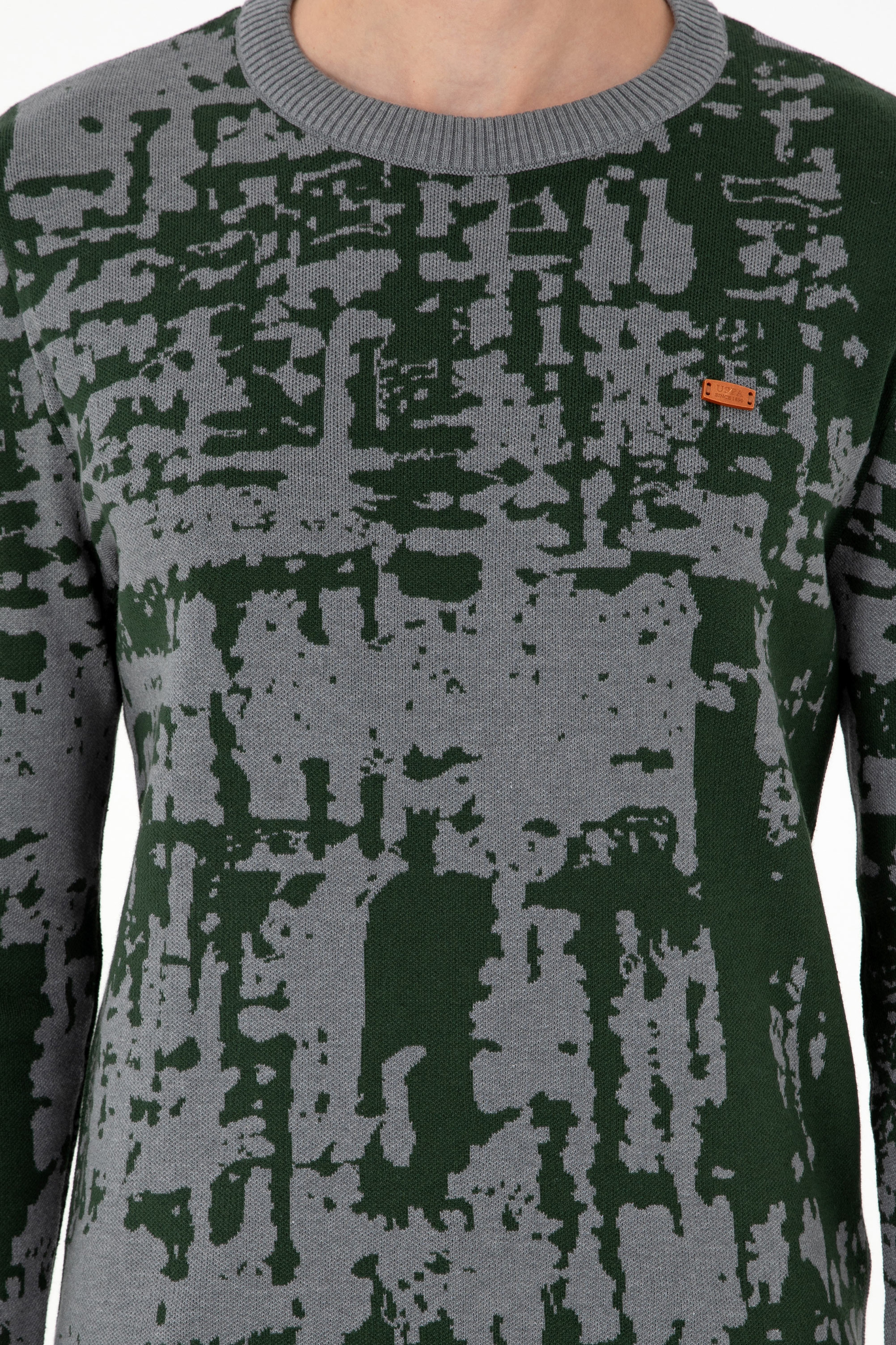 Erkek Regular Fit Bisiklet Yaka Gri Melanj Kazak - Image 6
