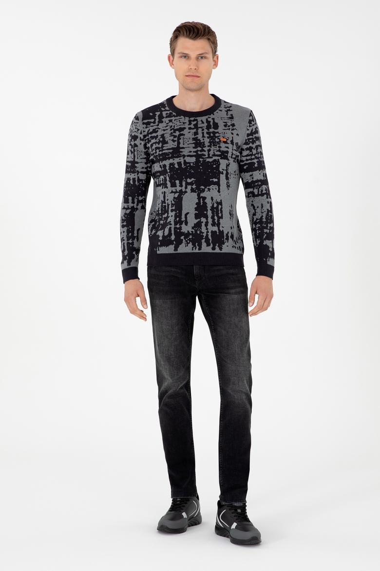 Erkek Regular Fit Bisiklet Yaka Lacivert Kazak - 50293153001