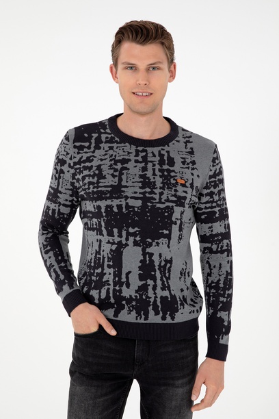 Erkek Regular Fit Bisiklet Yaka Lacivert Kazak