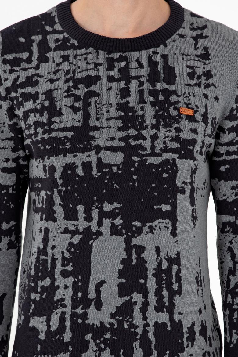 Erkek Regular Fit Bisiklet Yaka Lacivert Kazak - 50293153001