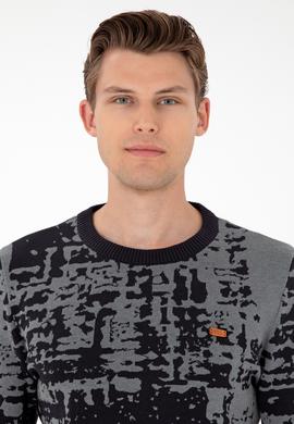 Erkek Regular Fit Bisiklet Yaka Lacivert Kazak - 50293153001